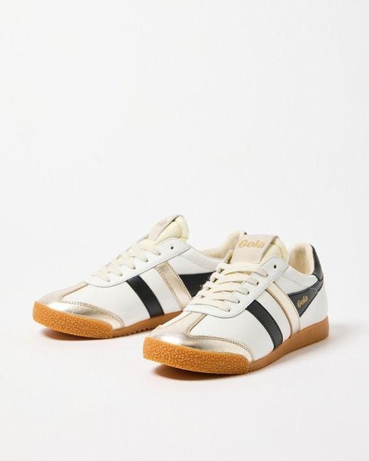 Oliver Bonas White Gola Metallic Monochrome Leather Sneakers