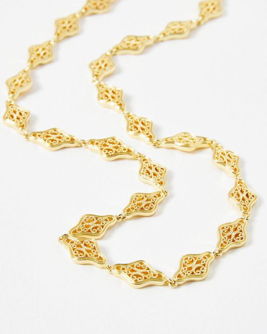 Oliver Bonas Metallic Briallen Filigree Chain Necklace