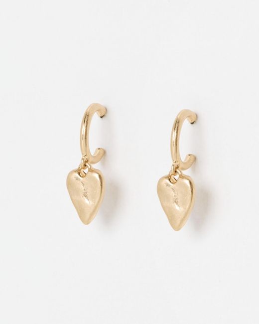 Oliver Bonas White Viola Tone Heart Drop Earrings