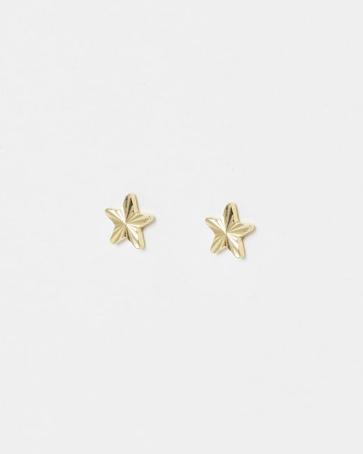 Oliver Bonas White Fay Star Stud Earrings