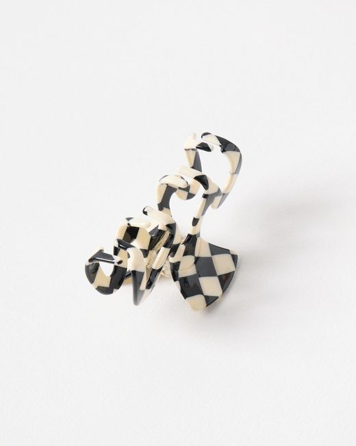 Oliver Bonas Murphy & White Chequerboard Wavy Hair Claw Clip