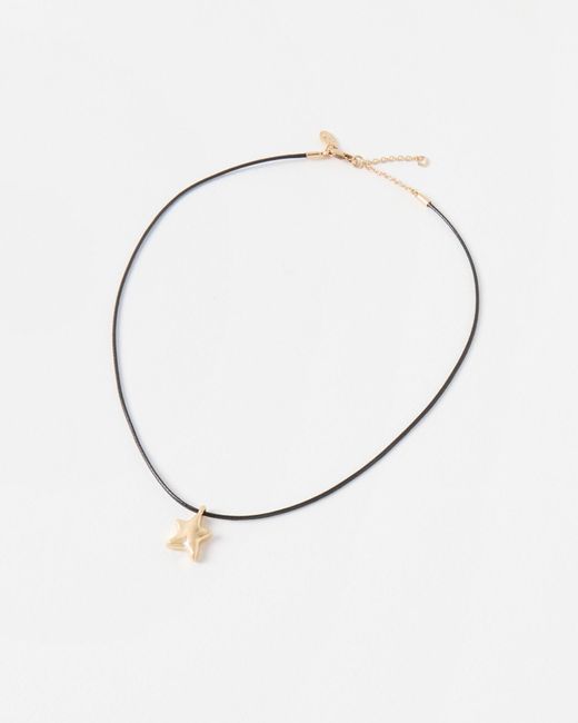 Oliver Bonas White Viola Corded Tone Star Necklace