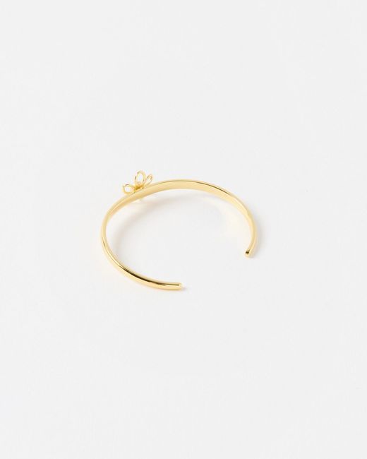 Oliver Bonas White Alyssa Opalite Flower Cuff Bangle