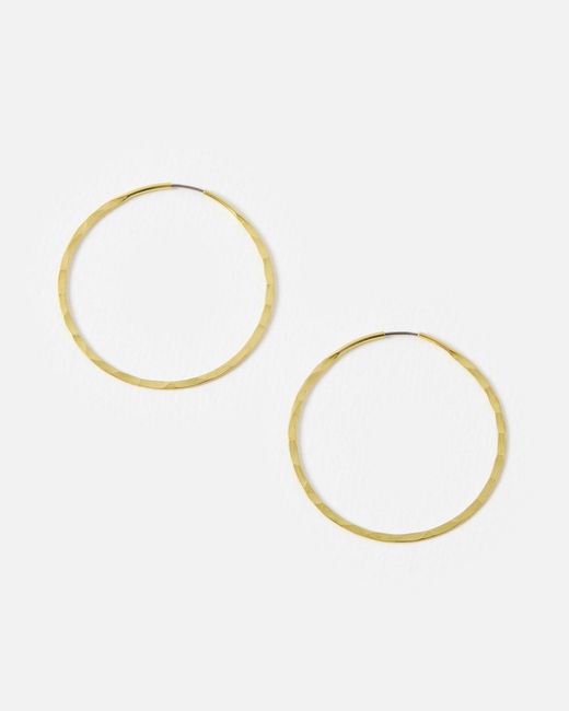 Oliver Bonas Metallic Kara Hammered Tone Brass Large Hoop Earrings
