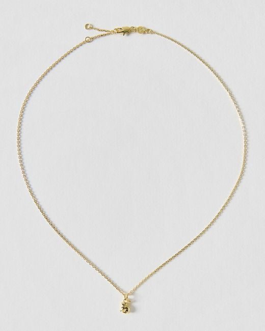 Oliver Bonas Metallic Lily Bunny Rabbit Charm Pendant Necklace