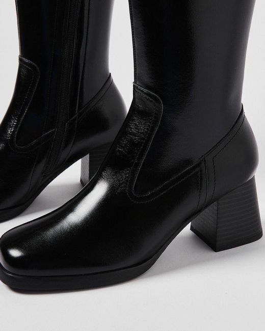 Oliver Bonas White Shoe The Bear Lila Leather Knee High Platform Boots