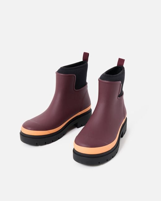 Merry People Red Plum Tully Ankle Wellington Boots, Size Uk 3