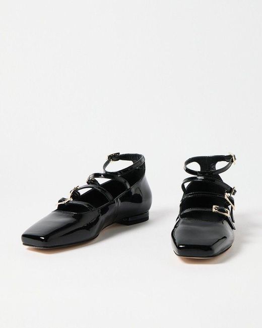 Oliver Bonas Alohas Luke Onix Black Leather Ballet Flats