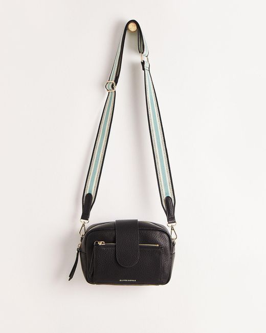 Oliver Bonas Black Charlee Stripe Crossbody Bag