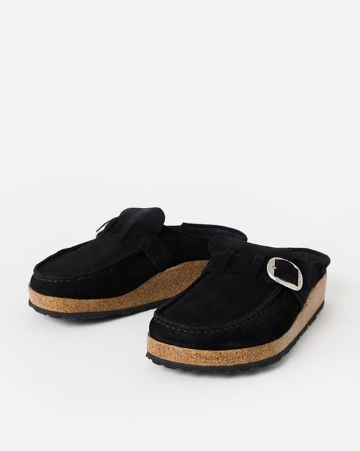 Birkenstock White Buckley Suede Clogs, Size 5