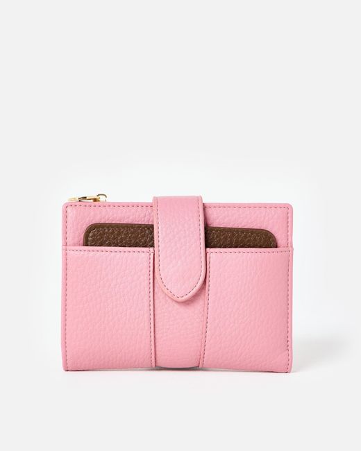 Oliver Bonas Pink Naomi & Brown Zipped Purse