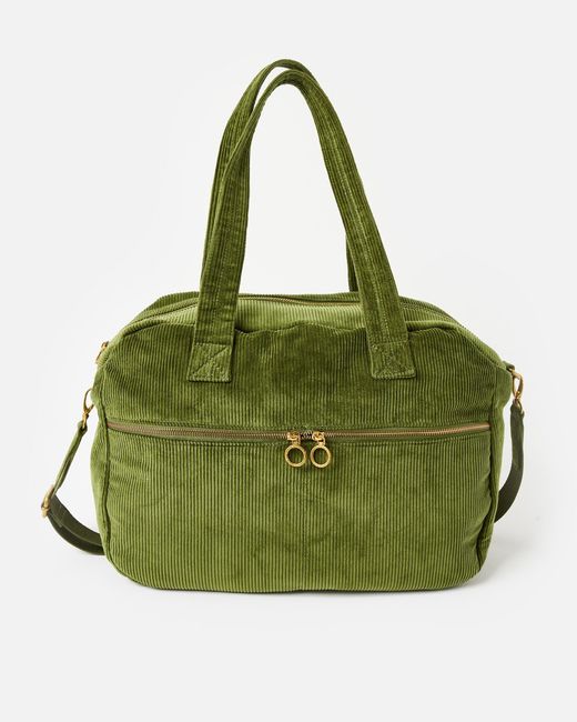 Oliver Bonas Green Alicia Corduroy Weekend Bag