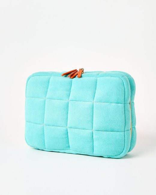 Oliver Bonas Blue Padded Fold Out Hanging Wash Bag