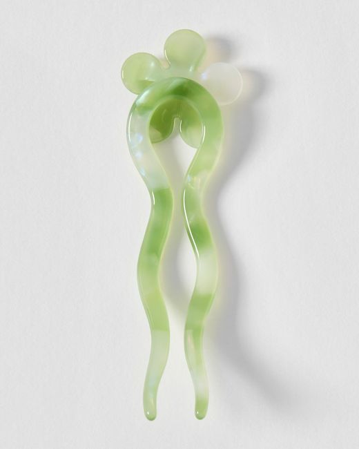 Oliver Bonas Green Saffron Resin Flower Hair Pin