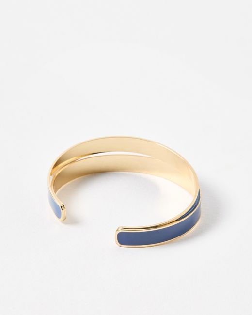 Oliver Bonas Payson Blue Enamel Cuff Bangle