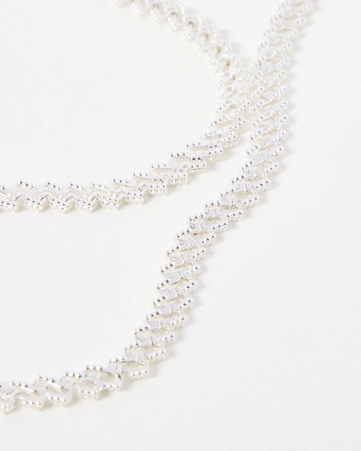 Oliver Bonas White Celyn Ornate Chain Necklace