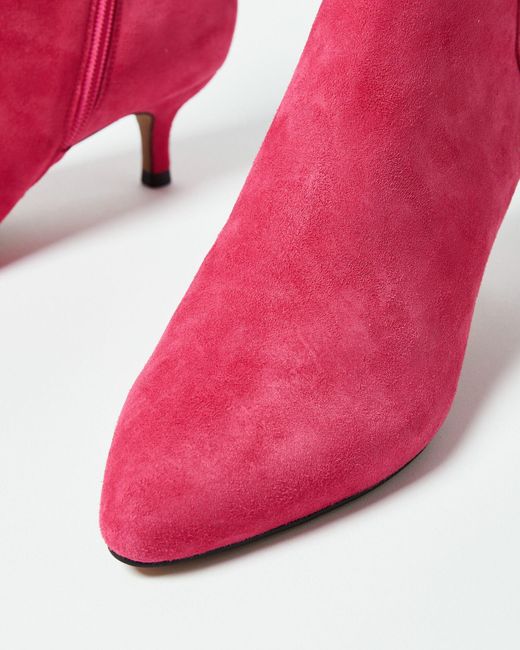 Shoe The Bear Pink Saga Fuchsia Leather Pointed Boots, Size Uk 4