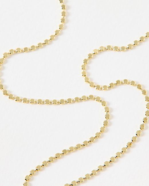 Oliver Bonas White Demi Disc Chain Necklace
