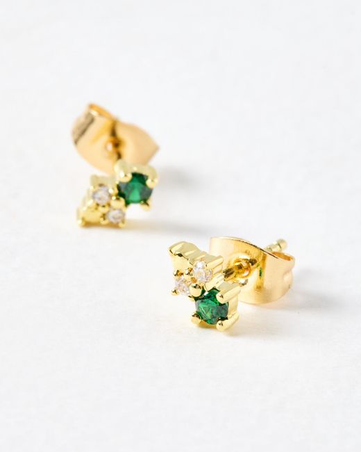 Oliver Bonas Blue Cara Stone Cluster Stud Earrings