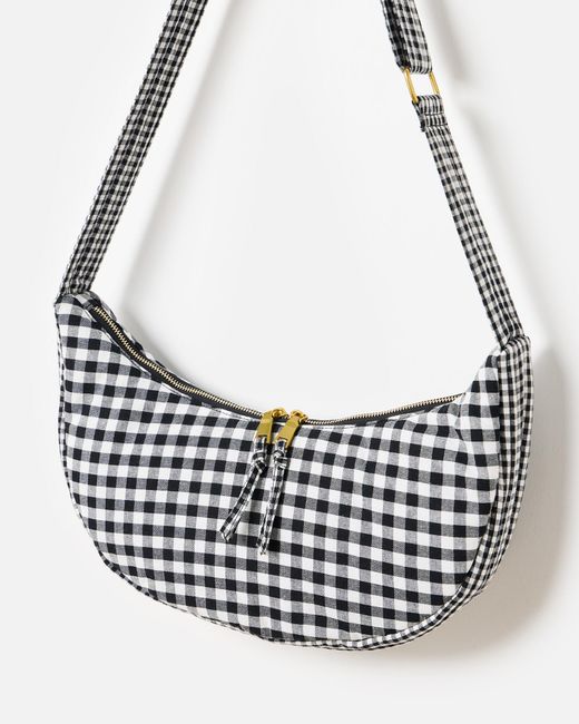 Oliver Bonas White Daisy Gingham Belt Bag