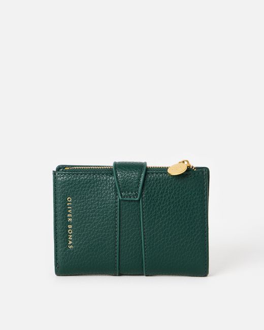 Oliver Bonas Green Naomi Forest & Pink Zipped Purse
