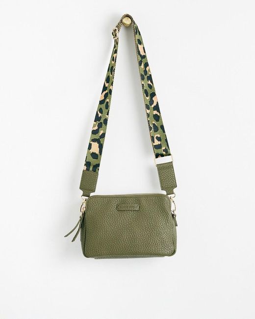 Oliver Bonas Isla Khaki Crossbody Bag in Green Lyst