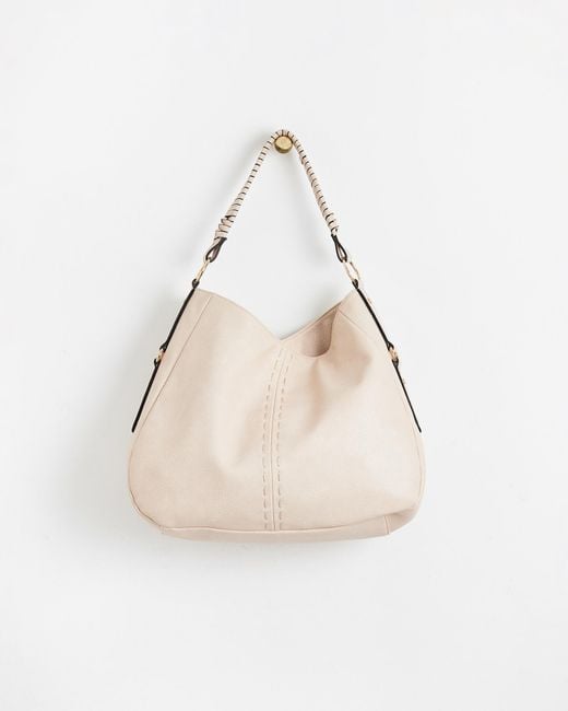 Oliver Bonas Natural Debbie Cream Slouch Tote Bag