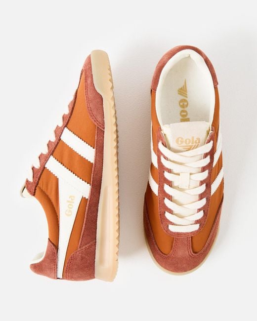 Gola Orange Firefly & White Trainers, Size 3