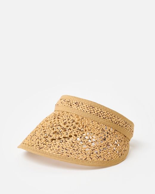 Oliver Bonas Natural Open Weave Straw Sun Visor Hat