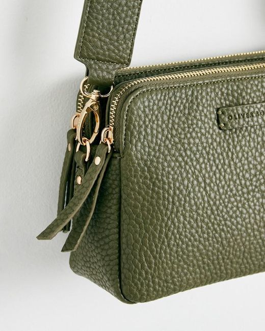 Oliver Bonas Isla Khaki Crossbody Bag in Green Lyst