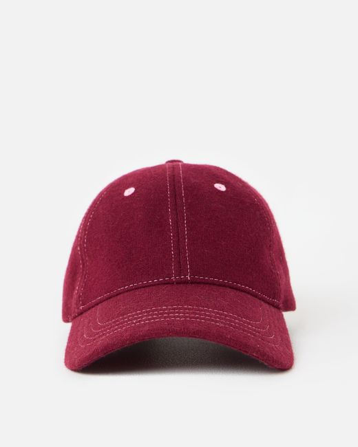 Oliver Bonas Red Berry Brushed Cap Hat With Cherry Motif