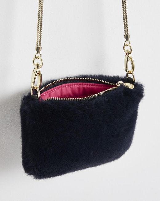 Oliver Bonas Faux Fur Crossbody Bag in White Lyst