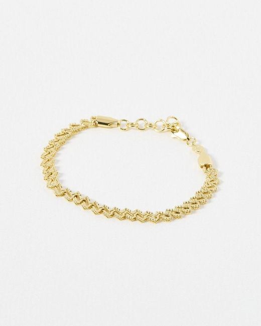 Oliver Bonas White Celyn Ornate Plated Chain Bracelet