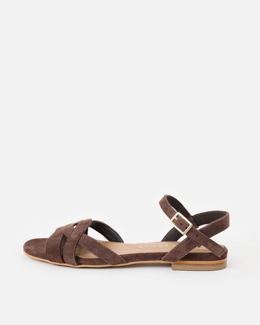 Oliver Bonas Brown Chocolate Suede Sandals, Size 3