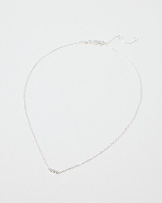 Oliver Bonas White Triple Heart Chain Necklace
