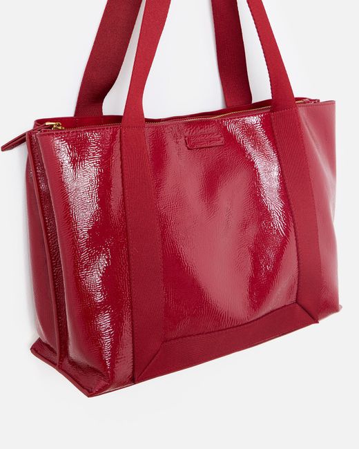 Oliver Bonas Red Emma Patent Tote Bag