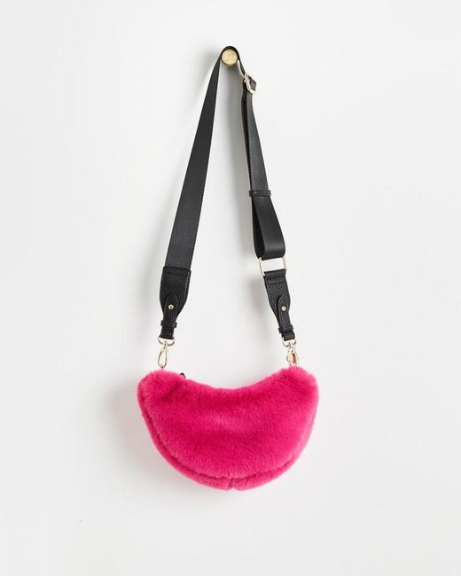 Oliver Bonas Betty Faux Fur Belt Bag in Pink Lyst