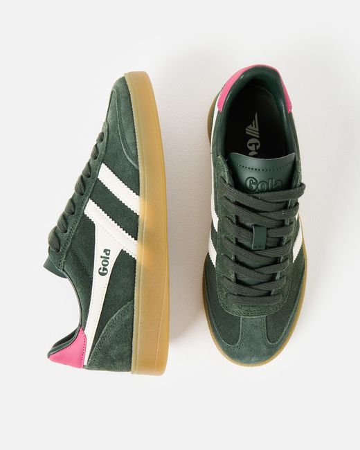 Gola Green Viper Dark Khaki & White Trainers, Size 5