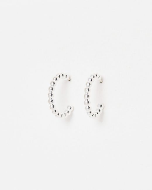 Oliver Bonas Metallic Ariella Bobble Sterling Hoop Earrings Large