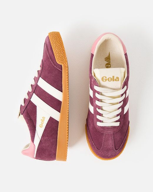 Gola Pink Elan Windsor Wine Purple & White Trainers, Size 3