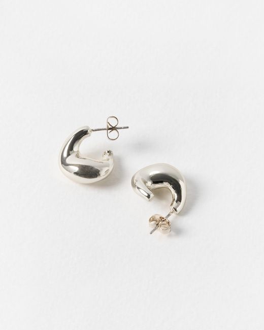 Oliver Bonas White Mary Tone Teardrop Chunky Hoop Earrings
