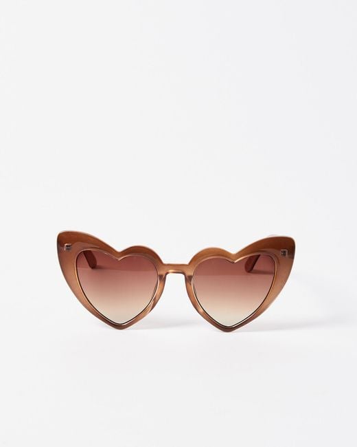 Oliver Bonas Multicolor Heart Shape Brown Sunglasses
