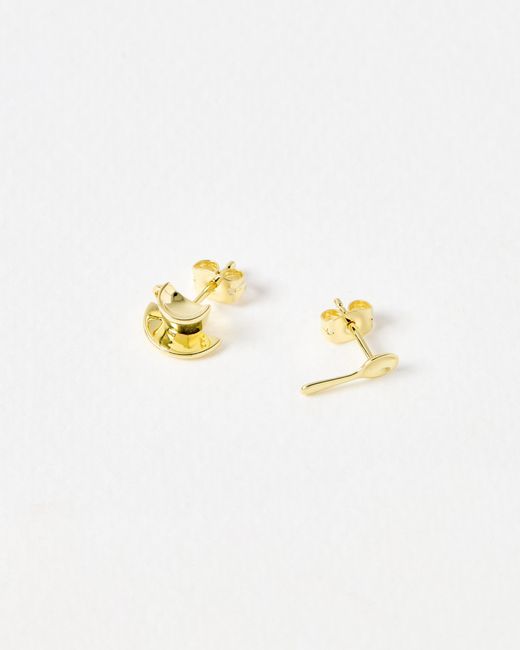 Oliver Bonas White Alice Spoon & Tea Cup Mismatched Stud Earrings