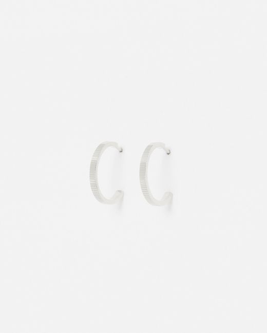 Oliver Bonas White Anita Ridged Sterling Hoop Earrings