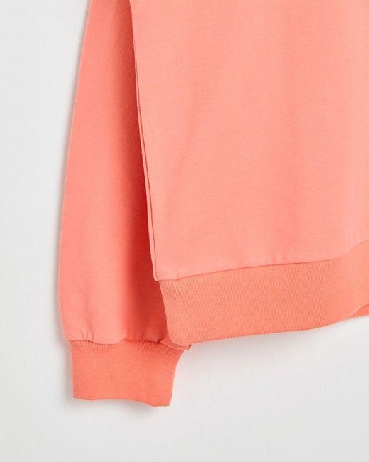Oliver Bonas Orange Coral Puff Sleeve Sweatshirt