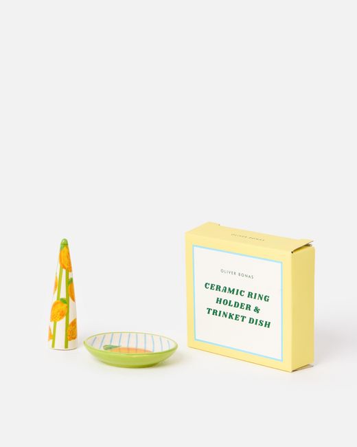 Oliver Bonas Yellow Limon Conical Ring Dish & Trinket Dish
