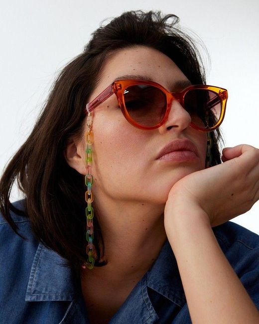 Oliver Bonas Multicolor Liana Pastel Chunky Sunglasses Chain