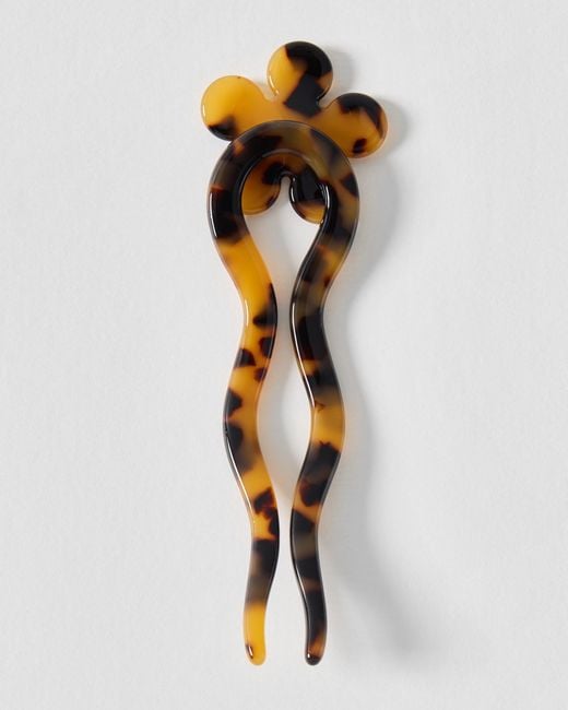 Oliver Bonas Metallic Saffron Tort Resin Flower Hair Pin