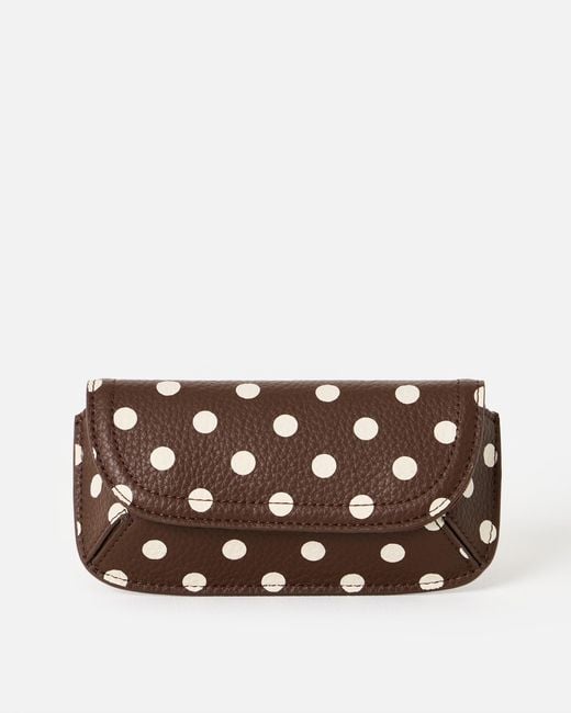 Oliver Bonas Brown Carly Chocolate Polka Dot Sunglasses Case