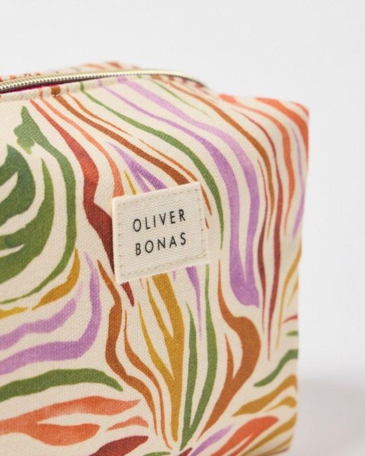 Oliver Bonas Pink Zebra Print Make Up Bag
